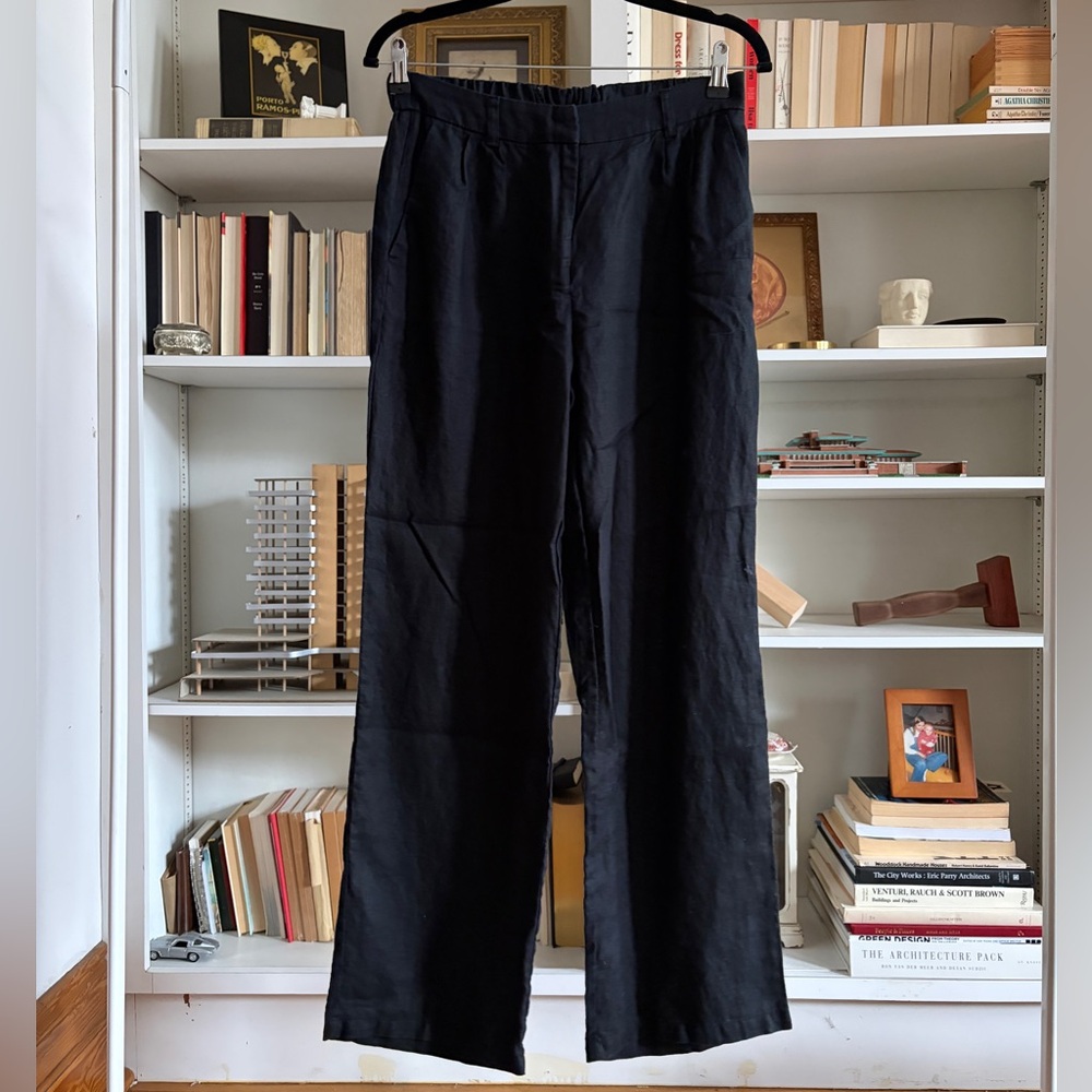 100% LINEN Classic Chic Straight Leg Pants Trousers